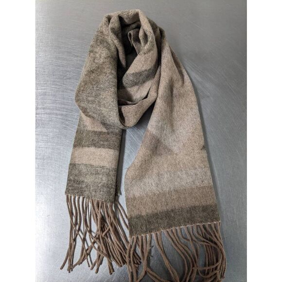 Geometric Pattern Wool Hat square Suit Winter Men's Light Green Scarf - Picture 1 of 5